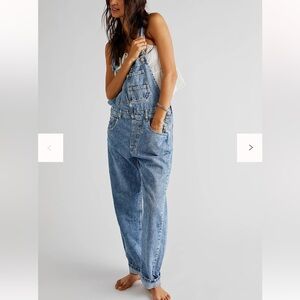 We The Free Ziggy Denim Overalls Powder Blue Size Large
